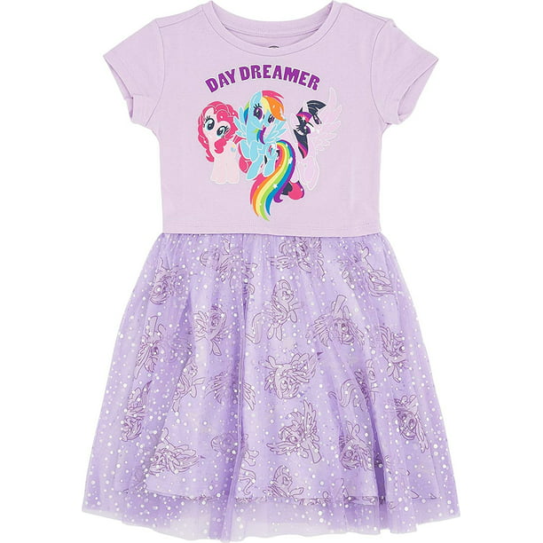 My little pony girls 100% cotton summer long top with tutu 3-8 Years